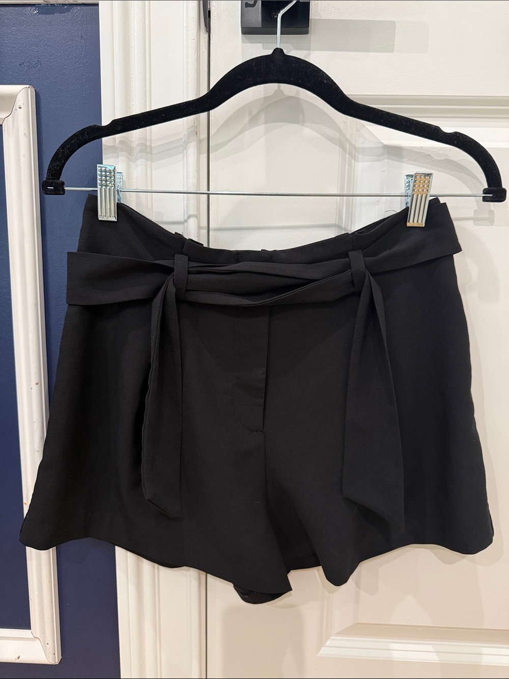 Monteau Black Tie-Waist Shorts